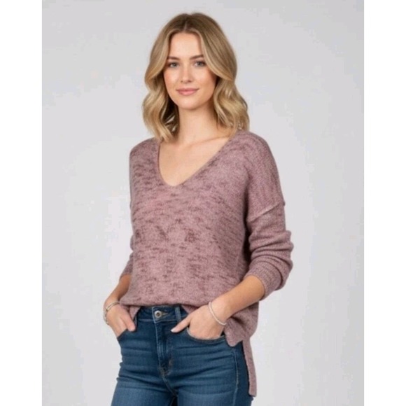 Free People Sweaters - Free People Alpaca Mohair Slouchy V Neck Sweater Size XS Oversized Can Fit XL
